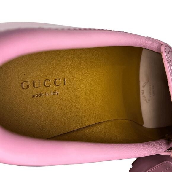 Gucci Pink Leather GG Logo Lug Sole Loafers EU 40 w/ Gold Hardware & Dust Bags - Picture 6 of 13